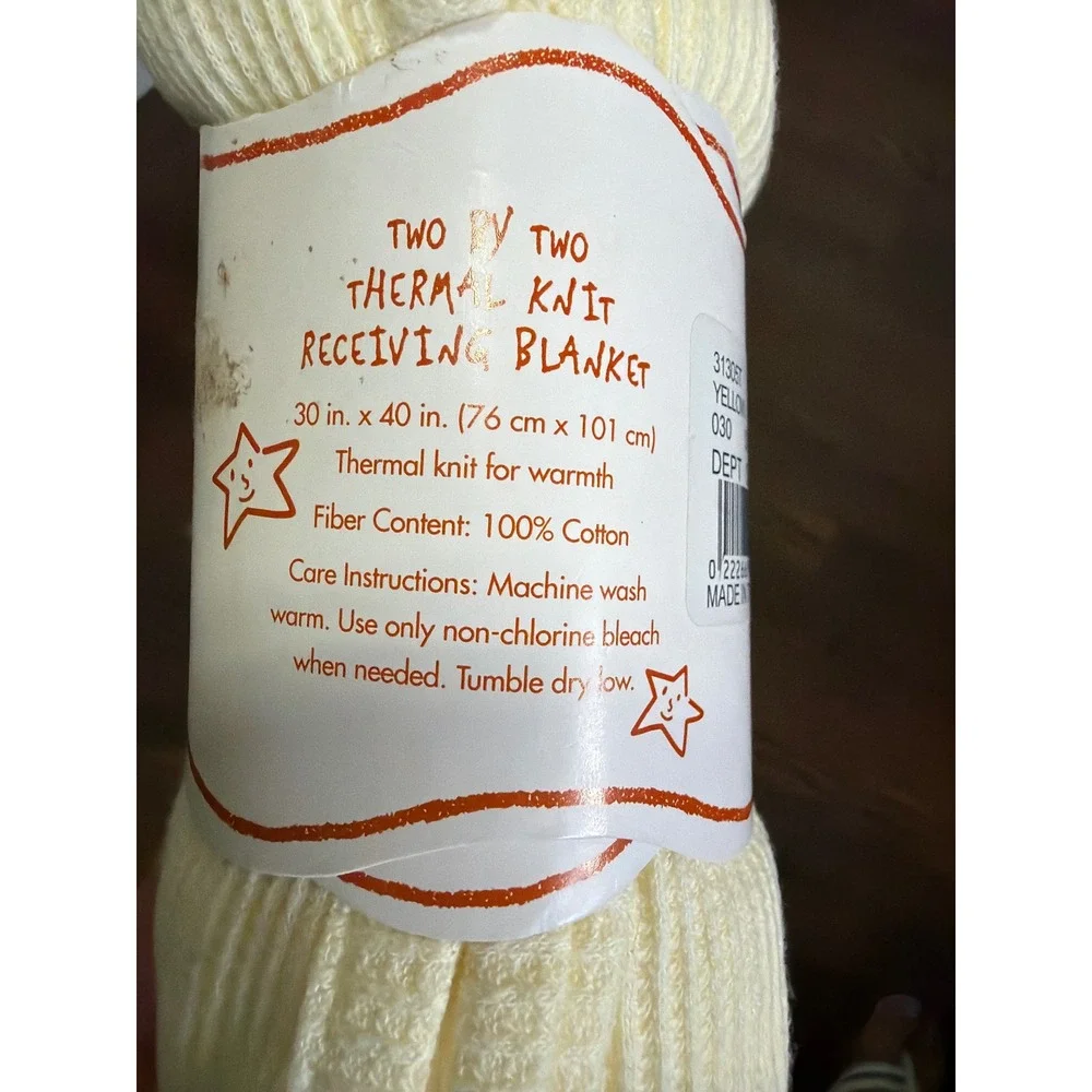 NEW Vintage Y2K Circo Baby  Thermal Knit Receiving Blanket Yellow Noahs Ark